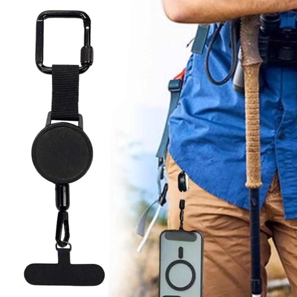 Retractable Anti-Theft Phone Tether with Belt Clip, Steel Wire Lanyard – Secure Phone Holder for Bags