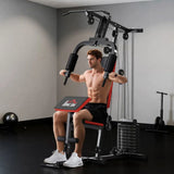HOMCOM Multi Gym Station with 65 kg Weight Stack, Chest Press, Pulleys & Leg Extension – Home Gym, Black