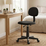 HOMCOM Small Armless Office Chair with Swivel Wheels & Gas Lift – Space-Saving Desk Chair, Black