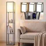 HOMCOM 3-Tier Column Shelf Floor Lamp