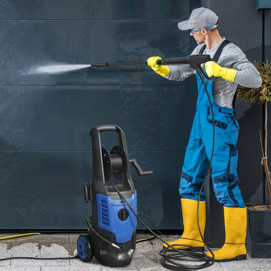 Outsunny 2200W High Pressure Washer, 170 Bar, with Adjustable Nozzle, 6m Hose and Snow Foam Bottle, Blue