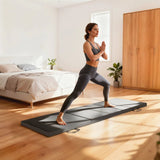 HOMCOM Tri-Fold Gymnastics Mat, 6ft Long & 5 cm Thick with Handles – Folding Exercise Crash Mat, Grey