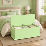 HOMCOM 114L Storage Chest Bench with Safety Hinge and Non-Slip Feet – Bedroom Blanket Box and Hallway Trunk, Green