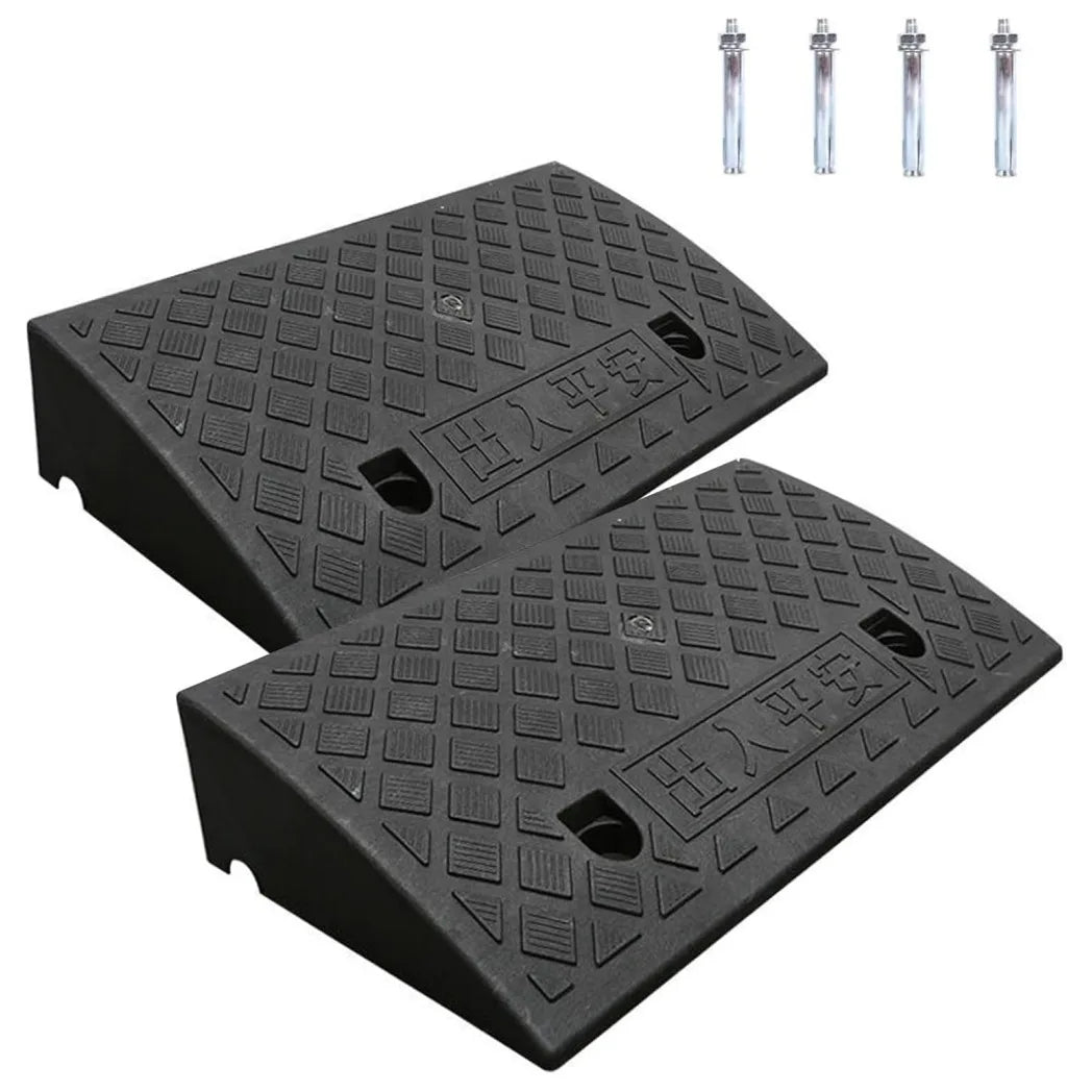 Portable Kerb Ramps, 2 Pack, 50 x 27 x 11 cm Threshold Ramps for Driveways, Cars and Scooters