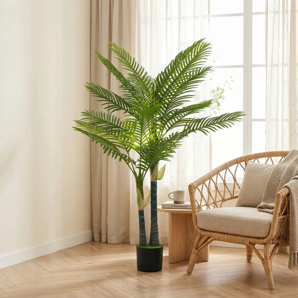 HOMCOM Artificial Palm Tree with 16 PEVA Leaves