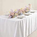Rectangular Polyester Tablecloth with Bound Edge, 160 x 145cm – Seamless Wedding & Party Table Cover, White