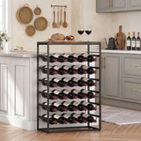 HOMCOM 6 Tier Free Standing Wine Rack for 30 Bottles with Wood-Effect Top, Rustic Brown