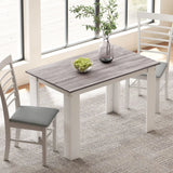 HOMCOM Dining Table for 4–6 People with Wood Effect Melamine Top and Triangular Legs – Kitchen Table, Grey