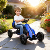 HOMCOM Kids Pedal Go Kart with Adjustable Seat, EVA Wheels and Handbrake – Ride On for Ages 3-8, Blue