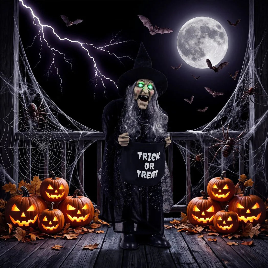HOMCOM 94cm Animated Witch Halloween Decoration
