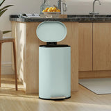 HOMCOM 30L Pedal Kitchen Bin with Soft-Close Lid & Removable Bucket – Curved Modern Design, Green
