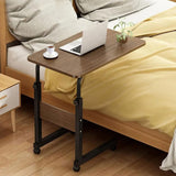 Height Adjustable Overbed Table with Locking Wheels, C-Shaped Mobile Bedside and Sofa Table – Laptop Desk