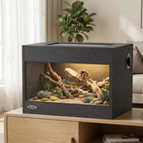 PawHut Reptile Terrarium with Glass Doors, Lock and Top Ventilation – Vivarium for Snakes and Geckos, Black