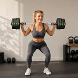 SPORTNOW 30kg Adjustable Barbell & Dumbbells Set – 2-in-1 Home Gym Free Weights, Black and Green