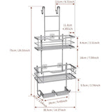3 Tier Screen Shower Caddy Bathroom Storage Organiser Hanging Tidy Rack Basket-Silver
