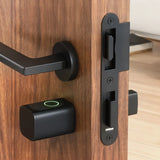 HOMCOM Smart Door Cylinder, 5-in-1 Keyless Entry with Fingerprint, App and NFC – Bluetooth Lock