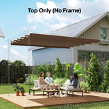 Outsunny Retractable Pergola Replacement Canopy, 3.5 x 2.6m Polyester Roof Cover for 4 x 3m Pergola Frame – Brown