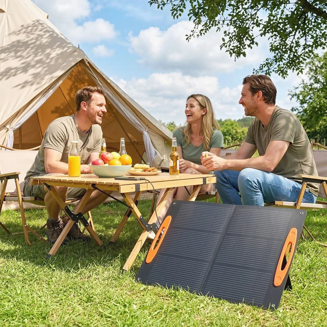 HOMCOM 100W Foldable Solar Panel with USB-A & USB-C Fast Charging – IP67 Portable Solar Charger for Camping & Hiking