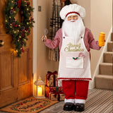 HOMCOM 120cm Animated Singing Chef Santa Claus – Moving Head, Sound and Touch Activated Christmas Decoration
