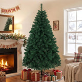 HOMCOM 6ft Hinged Artificial Fir Christmas Tree with 700 Branch Tips and Foldable Steel Stand, Green