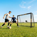 SPORTNOW 8 x 5ft Portable Football Goal with Foam-Padded Metal Frame & Ground Stakes – Garden Football Net for Training