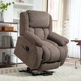 HOMCOM Electric Riser Recliner Chair with Vibration Massage, Heat & USB Port – Lift Armchair, Light Brown