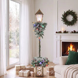 Outsunny 5ft Lighted Christmas Street Lamp with Snow Tips