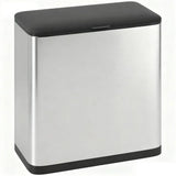 HOMCOM 8L Hanging Kitchen Bin with Lid – Stainless Steel Rubbish Bin with Removable Bucket for Under Sink