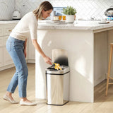 HOMCOM 12L Automatic Sensor Bin with Fingerprint-Resistant Stainless Steel – Touchless Kitchen Bin, Silver