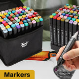 80-Colour Dual-Tip Acrylic Paint Marker Set – Permanent Water-Based Pens for DIY, Sketching and Graffiti