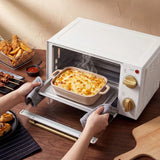 HOMCOM 9L Mini Oven with Adjustable Temperature & 60 Minute Timer – Countertop Toaster Oven Grill, White