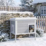 PawHut Outdoor Cat House with Removable Insulated Liner, Asphalt Roof and Escape Door – Wooden Cat Shelter