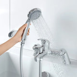 Chrome Bath Shower Mixer Tap with Handheld Shower Set, Ceramic Discs – Deck Mounted Bath Filler