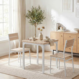 HOMCOM Three-Piece Compact Dining Set with Square Table and 2 Chairs – Space-Saving, Oak Wood Effect