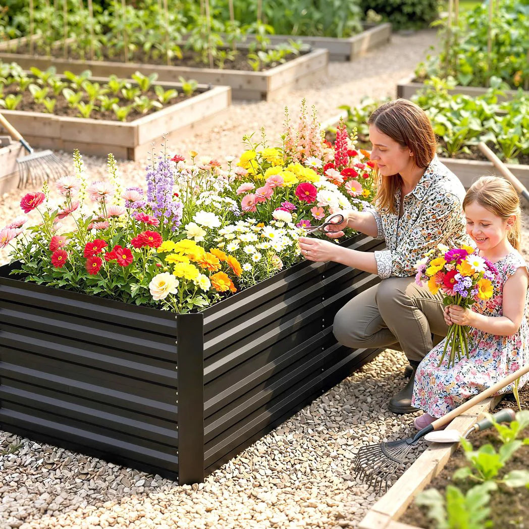 Outsunny Galvanised Steel Raised Garden Bed