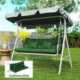 Outsunny 3-Seater Swing Chair Cushion Set – Seat and Back Cushions with 2 Pillows, Water-Repellent, Green
