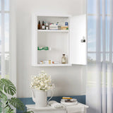 HOMCOM Wall Mount Medicine Cabinet with Combination Lock, Door and Storage Shelves – Bathroom Storage, White