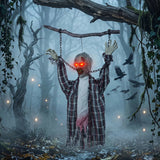 HOMCOM 110cm Screaming Animated Hanging Halloween Decoration