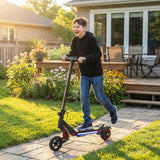 SPORTNOW Kids Electric Scooter with LED Display & RGB Lights – Foldable E-Scooter, Up to 16km/h, Black