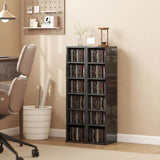 HOMCOM Set of 2 CD Media Storage Towers with Adjustable Shelves – Slim DVD and Blu-ray Display Racks, High Gloss Black