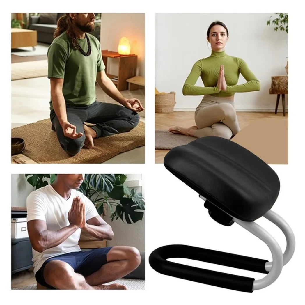 Adjustable Height Meditation Stool with Metal Frame & Cushioned Seat – Portable Prayer & Kneeling Bench for Yoga