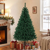 HOMCOM 5ft Hinged Artificial Fir Christmas Tree with 420 Branch Tips and Foldable Steel Stand, Green