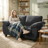 HOMCOM 2 Seater Sofa with Spring Cushion Seat, 156cm Chenille Loveseat – Compact Couch, Dark Grey