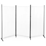 3-Panel Folding Room Divider Screen, 6ft Polyester Fabric, Carbon Steel Frame – Privacy Partition, Off-White