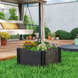 Outsunny Vinyl Raised Garden Bed Kit with Slotting Legs and Open Bottom – Modular 2 x 2 x 1ft Planter, Dark Grey