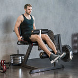 SPORTNOW Seated Leg Extension & Curl Machine, Plate Loaded with 32 Positions – Lower Body Home Gym Trainer