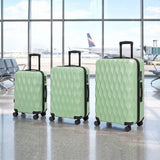 HOMCOM 3-Piece Hard Shell Suitcase Set with TSA Lock & 360° Spinner Wheels – 20/24/28 Inch Cabin & Checked Luggage, Green