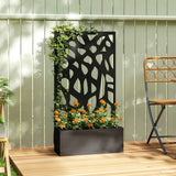 Outsunny Metal Raised Garden Bed with Trellis Privacy Screen, Planter Box for Climbing Plants, 113 x 61 x 23 cm