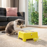 PawHut 3-in-1 Interactive Cat Toy with Mouse & Feather Teaser – Rechargeable Automatic Cat Toy