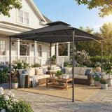 Outsunny 3 x 3 m Garden Gazebo with 2-Tier Roof, UPF 50 Fabric and Metal Frame – Outdoor Canopy Shelter, Dark Grey